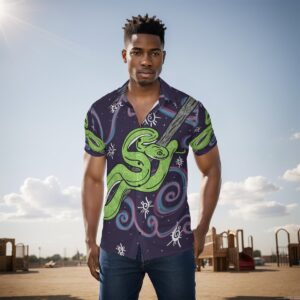 Swirly Snake All-Over Print Men's Shirt