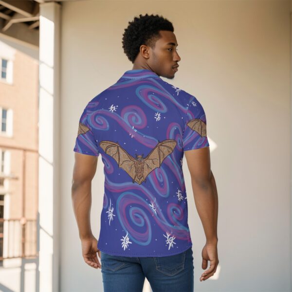 Bat Swirls All-Over Print Men's Shirt - Image 4