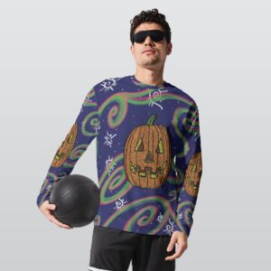 Pumpkin Spice Swirls All-Over Print Long Sleeve T-Shirt | 190GSM Cotton