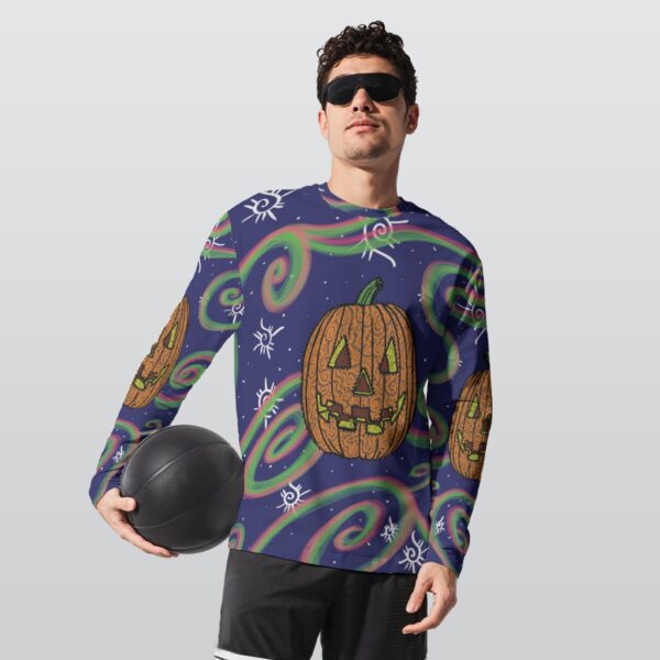 Pumpkin Spice Swirls All-Over Print Long Sleeve T-Shirt | 190GSM Cotton