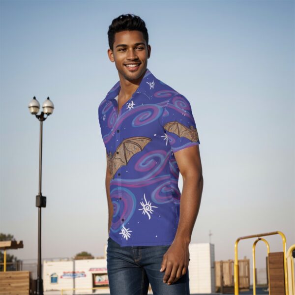 Bat Swirls All-Over Print Men's Shirt - Image 3