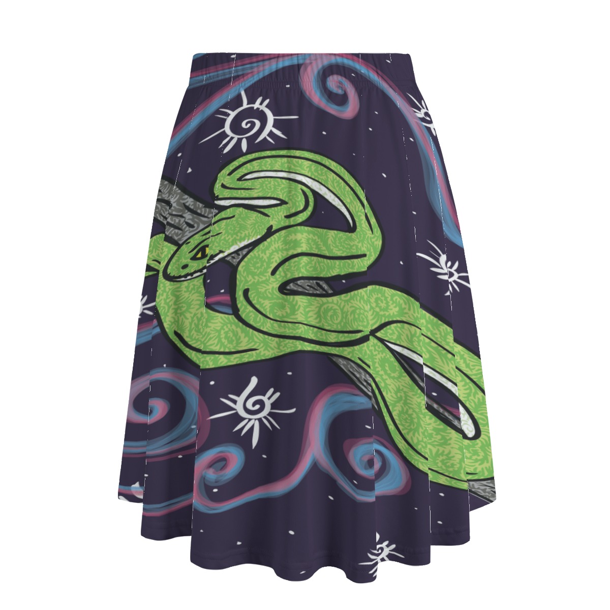 Snake of Swirls All-Over Print Women's Long Maxi Skirt With Pockets - Image 2