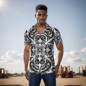 Swirls of the white lotus All-Over Print Men's Shirt