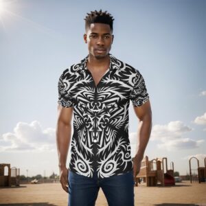 Tri-Mechanical Swirls All-Over Print Men's Shirt