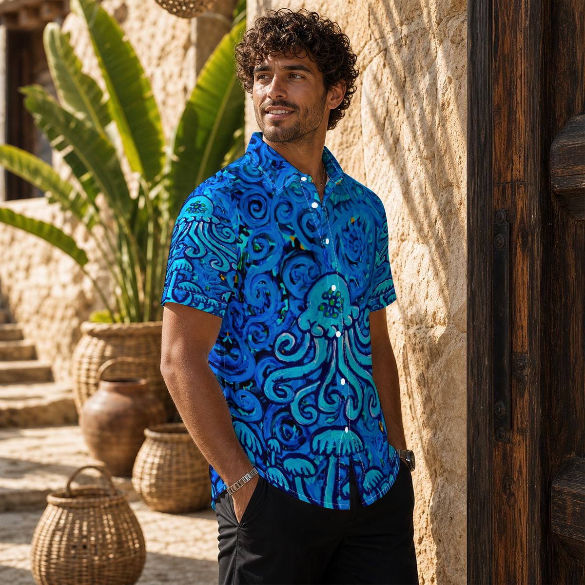 Jelly Shroom All-Over Print Men's Shirt - Image 2