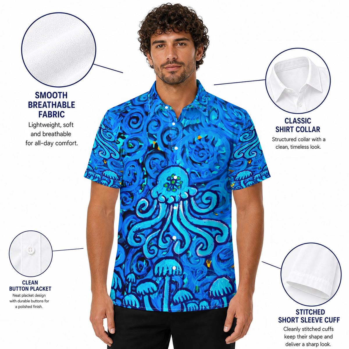 Jelly Shroom All-Over Print Men's Shirt - Image 5