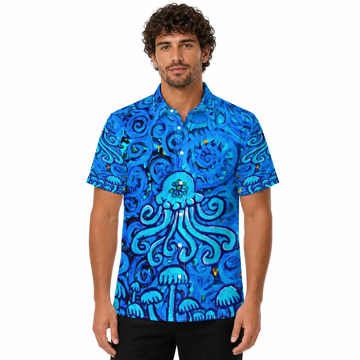 Jelly Shroom All-Over Print Men's Shirt - Image 3