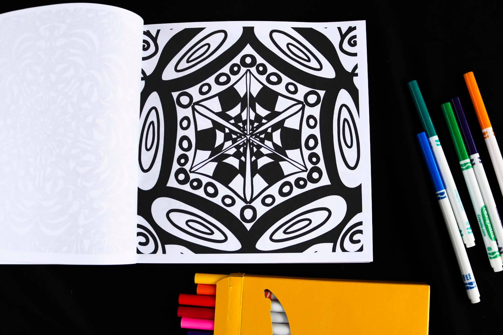 Enter the 4th Dimension Psychedelic Adult Coloring Book page