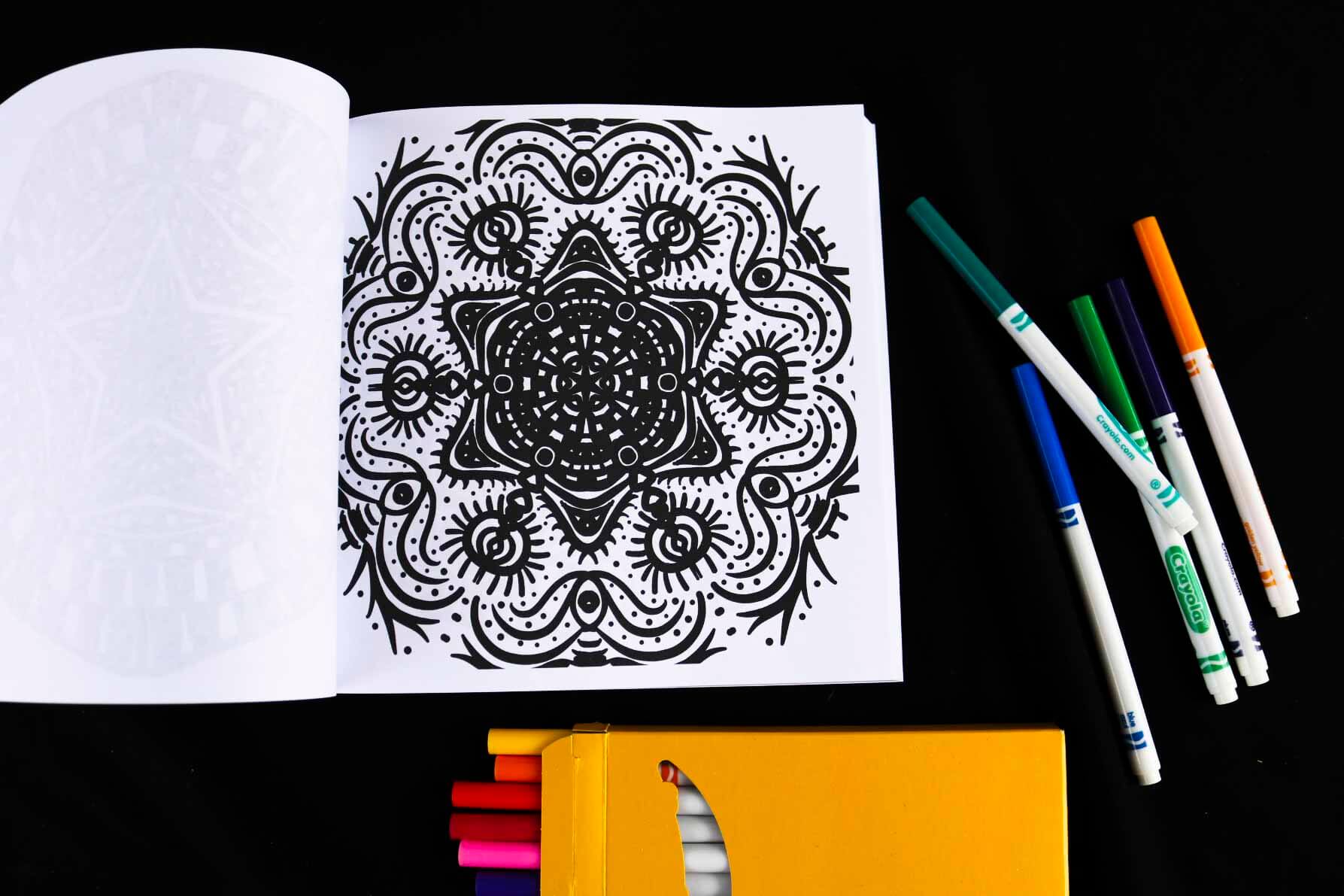 Enter the 4th Dimension Psychedelic Adult Coloring Book page