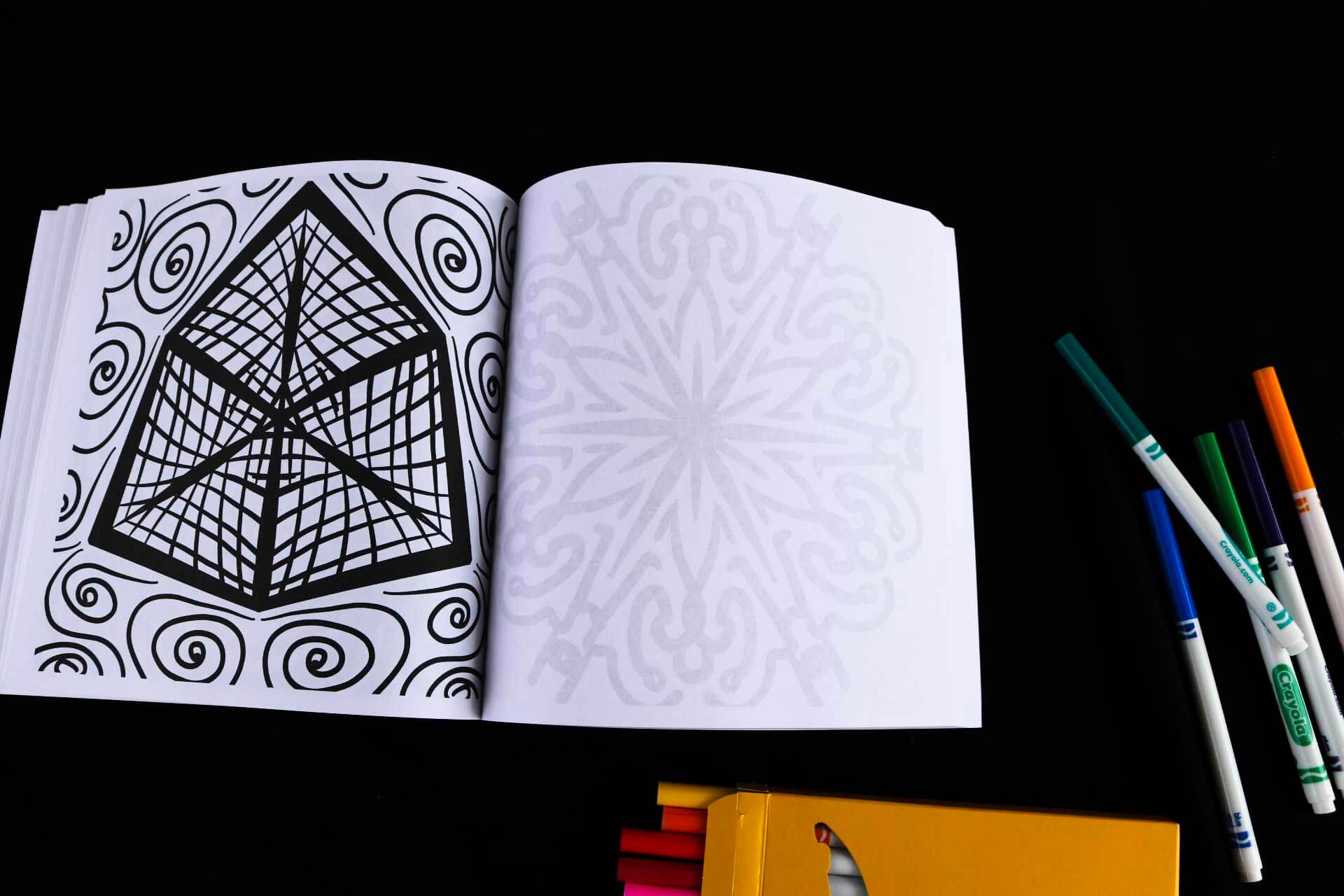 Enter the 4th Dimension Psychedelic Adult Coloring Book page