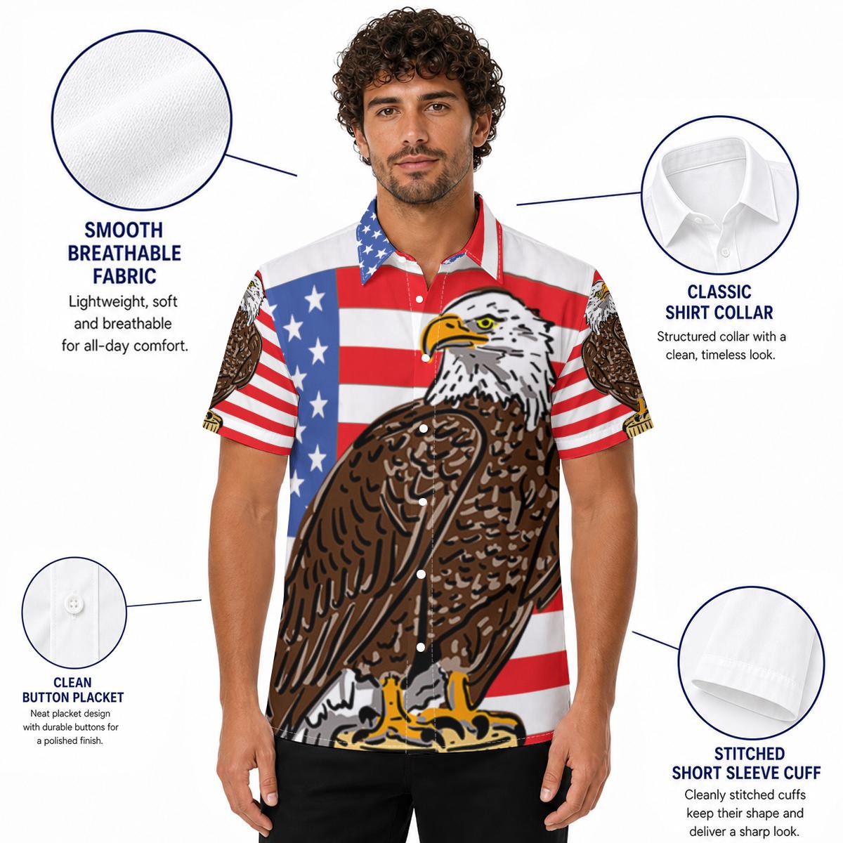 USA Birthday Shirt All-Over Print Men's Shirt - Image 5