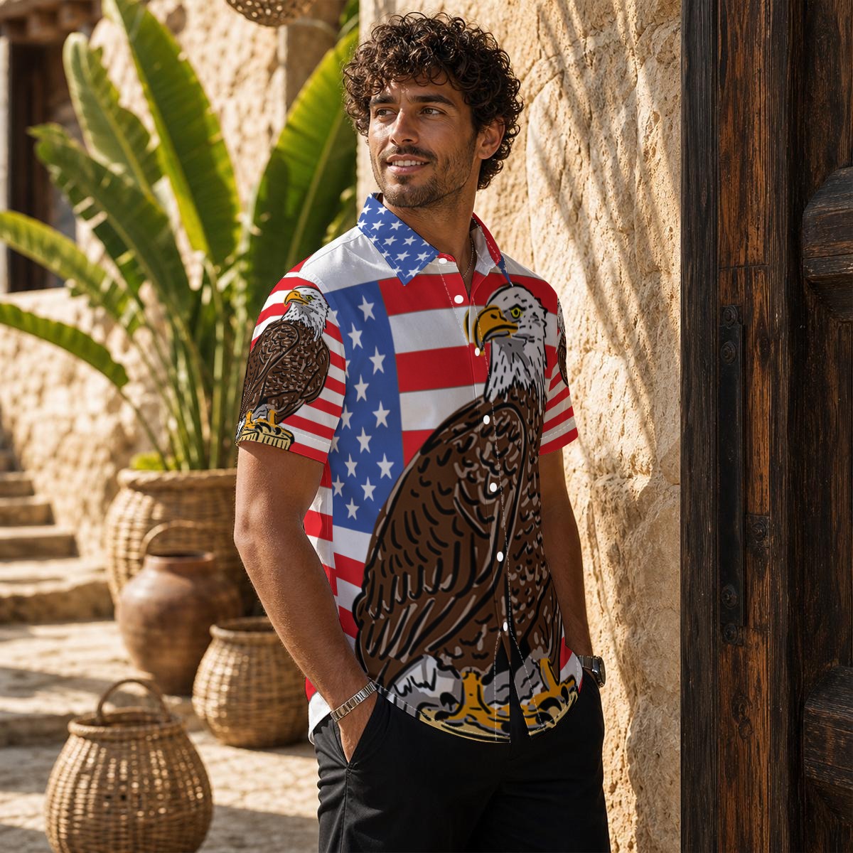 USA Birthday Shirt All-Over Print Men's Shirt - Image 2