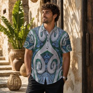 electric hypnotic swirls All-Over Print Men's Shirt