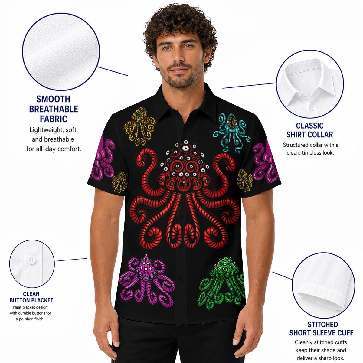 Jelly Shrooms Evolved All-Over Print Men's Shirt - Image 5