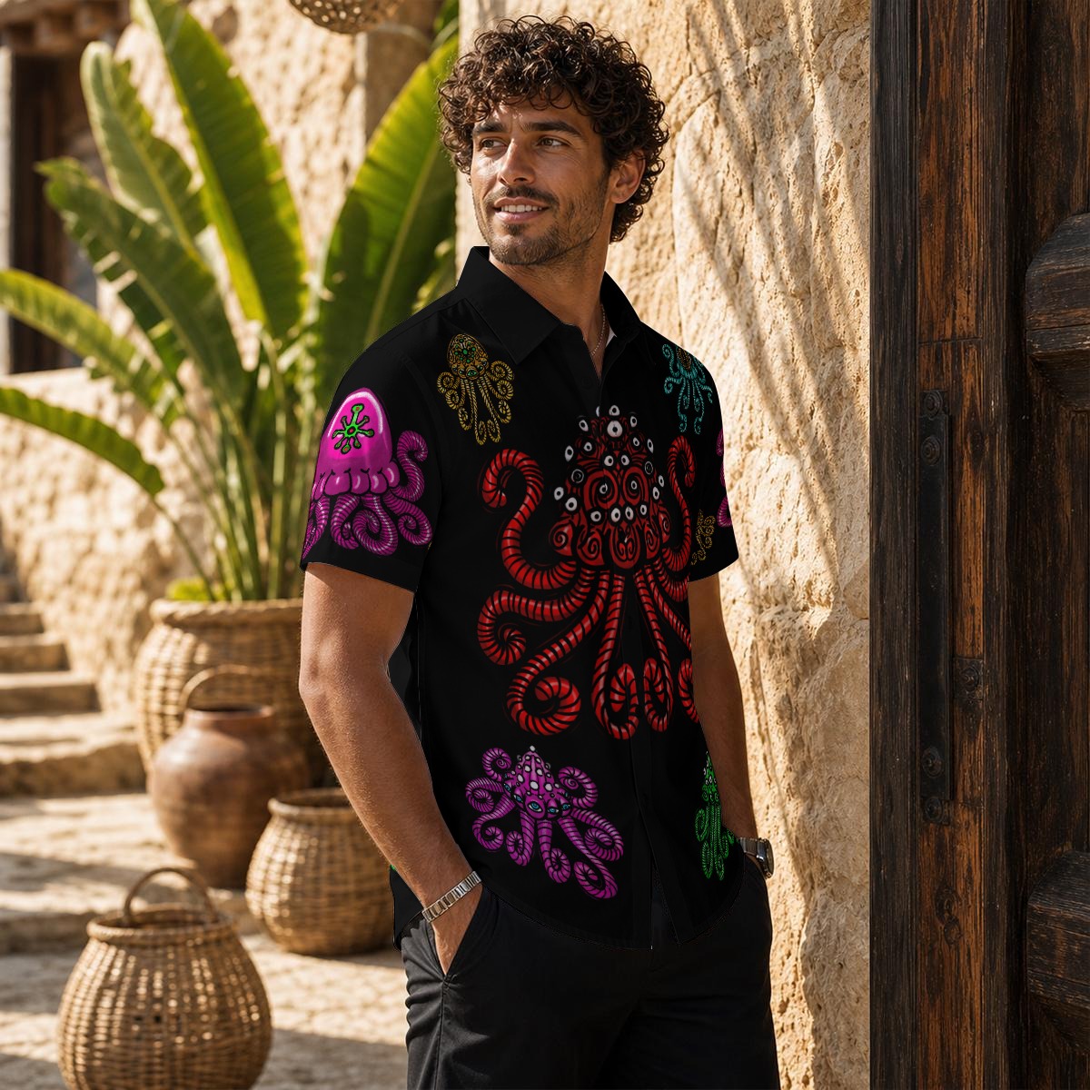 Jelly Shrooms Evolved All-Over Print Men's Shirt - Image 2