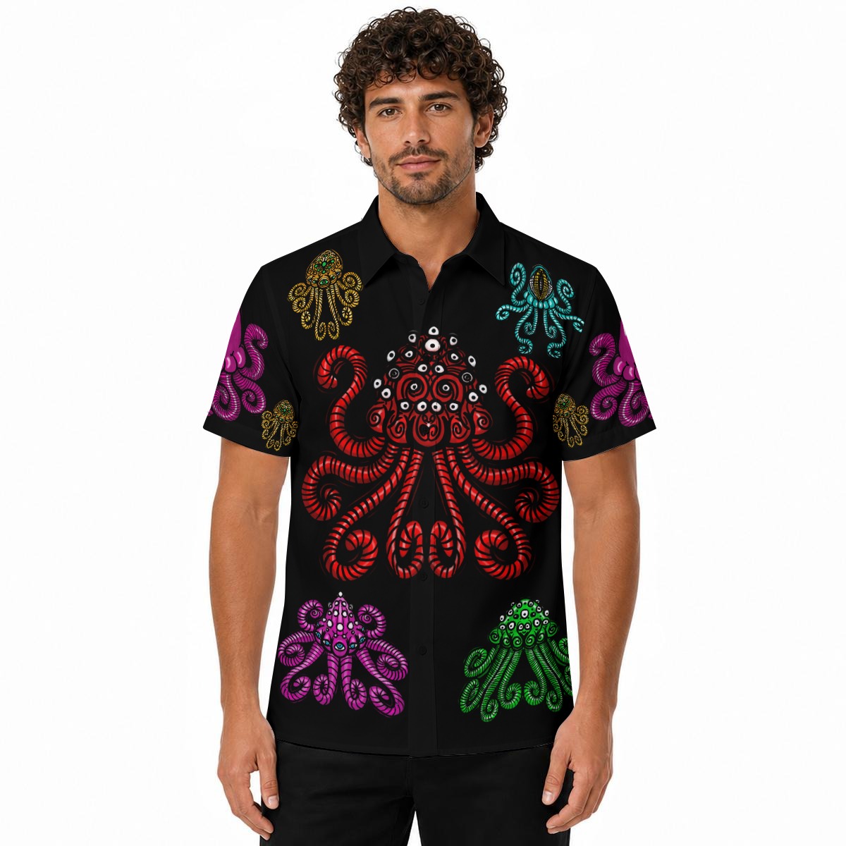 Jelly Shrooms Evolved All-Over Print Men's Shirt - Image 3