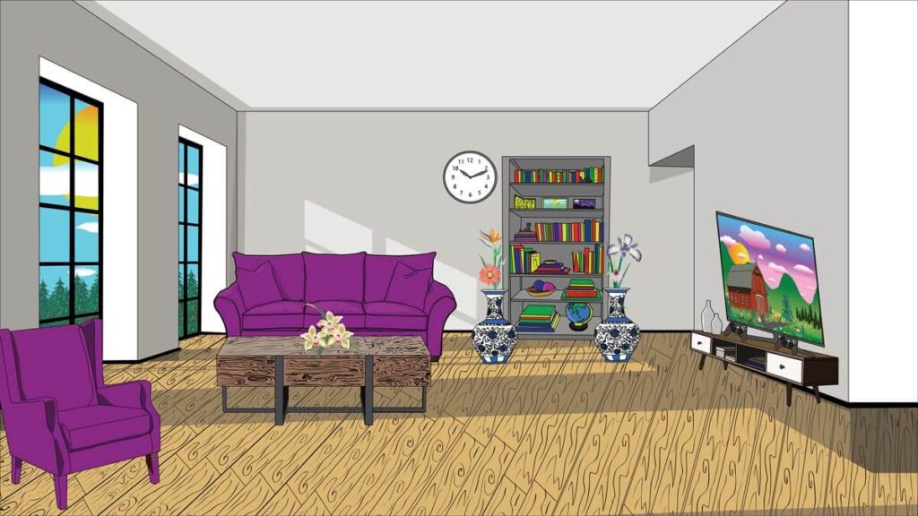 living room interior illustration